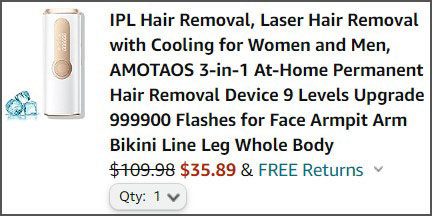 IPL Laser Hair Remover Order Summary Page