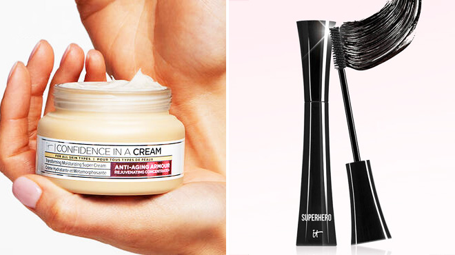 IT Cosmetics Anti Aging Face Cream and Superhero Lightening Mascara