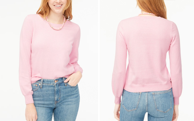 J Crew Cotton blend puff sleeve sweater