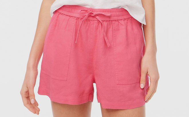 J Crew Linen blend drawstring short