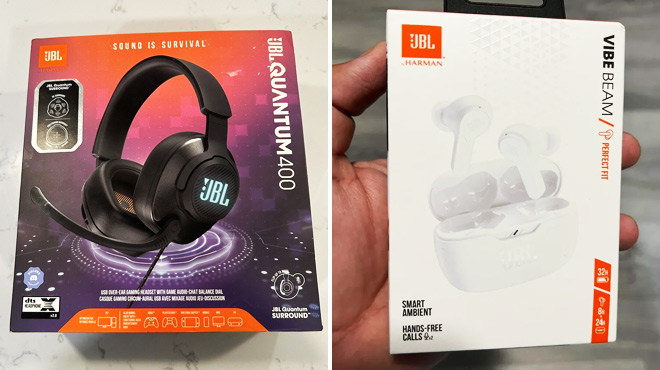 JBL Over-Ear Gaming Headset and JBL Vibe Beam