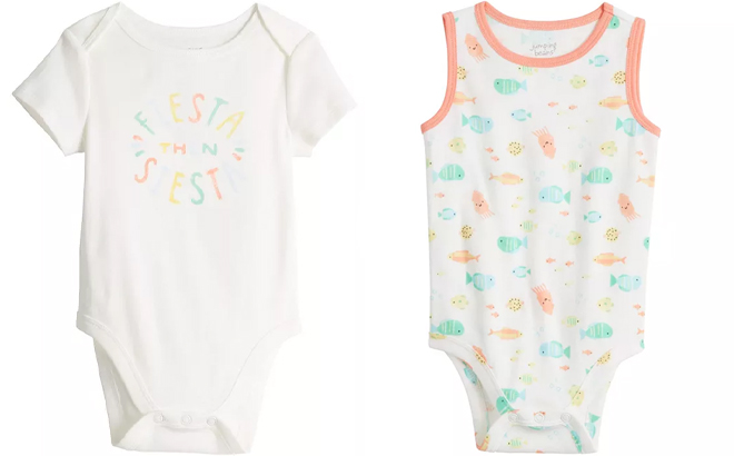 Jumping Beans Baby Graphic and Baby Boy Fish Tank Bodysuit