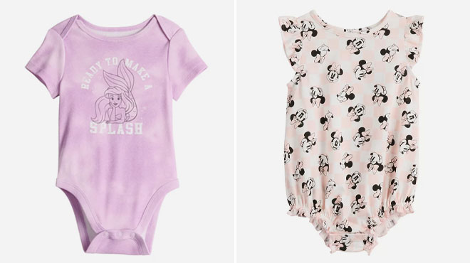 Jumping Beans Star Wars Ariel Baby Girl Bodysuit and Disney Minnie Mouse Baby Girl Bodysuit