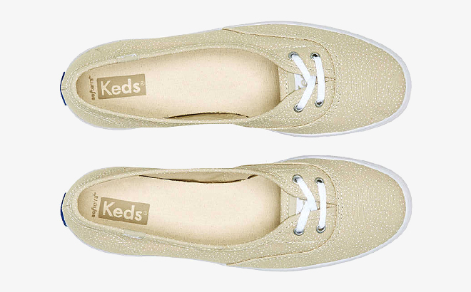 Keds Womens The Mini Dots Sneakers in Tan White