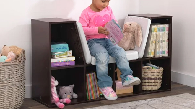 KidKraft Wooden Bookcase with Reading Nook