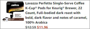 Lavazza Perfetto K Cups 22 Count at the Checkout