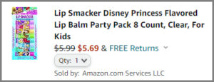 Lip Smacker Disney Princess Checkout Screen