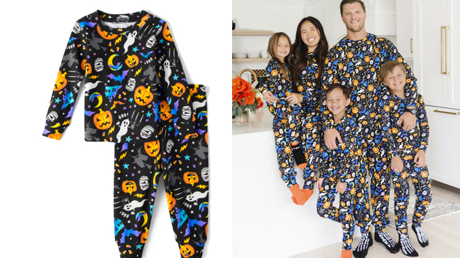 Matching Family Pajamas Glow Halloween Doodle Crew Collection