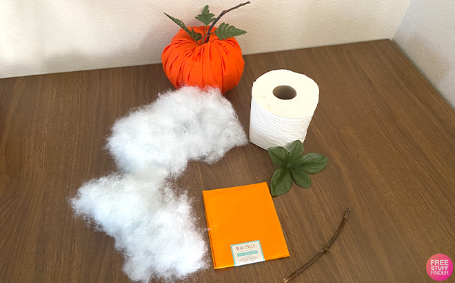 Materials for Making a Halloween Toilet Paper Pumpkins