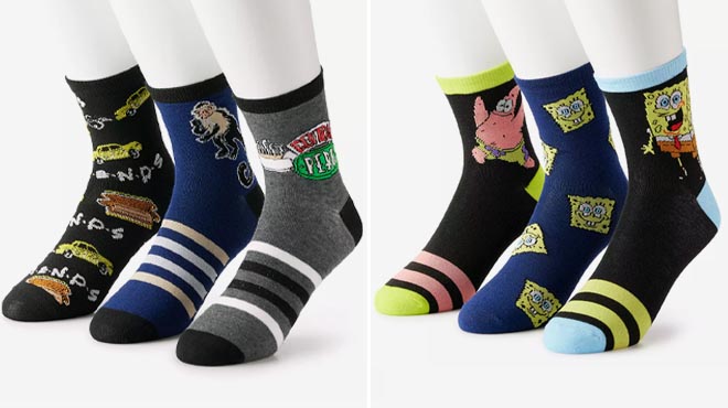 Mens Character Casual Quarter Socks