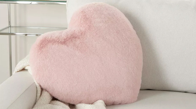 Mina Victory Blush Heart Throw Pillow