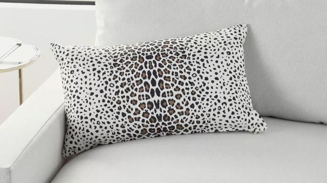 Mina Victory Leopard Print Lumbar Throw Pillow