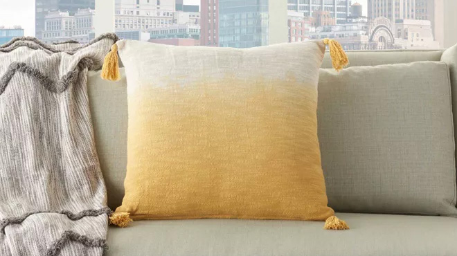 Mina Victory Mustard Lumbar Throw Pillow