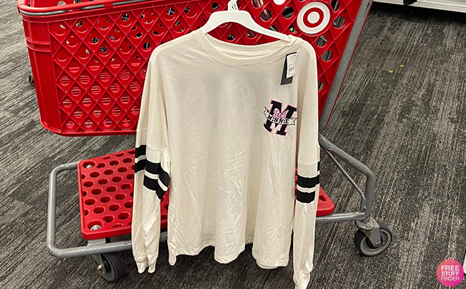 Minnie Mouse Sweatshirt Hanging on a Cart at Target
