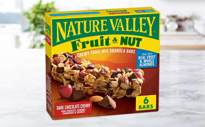 Nature Valley Fruit and Nut 6 Count Granola Bars in Dark Chocolate Cherry Flavor