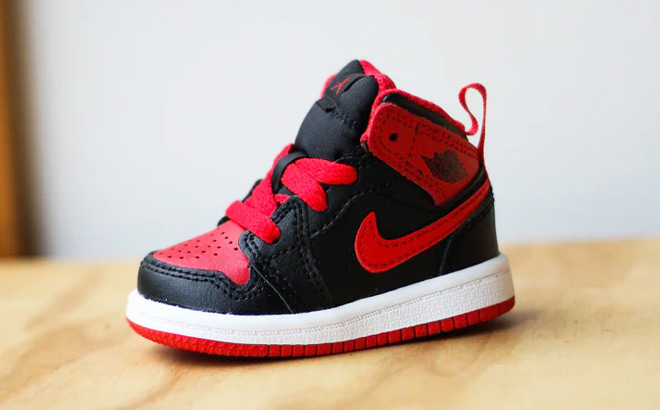 Nike Jordan 1 Mid Toddler Shoes Wooden Top
