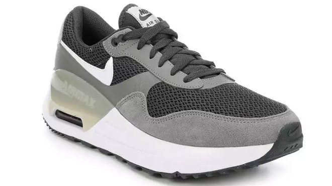 Nike Mens Air Max Gray Systm Sneakers on White Background