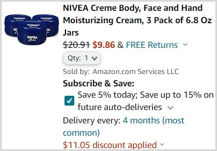 Nivea Cream 3 Pack Checkout