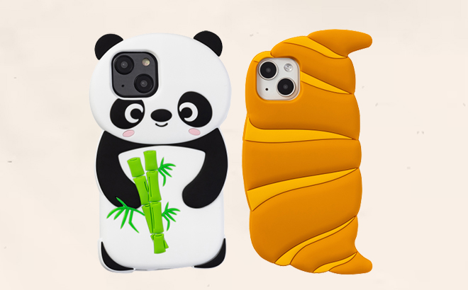 Novelty iPhone Cases with Panda and Croissant