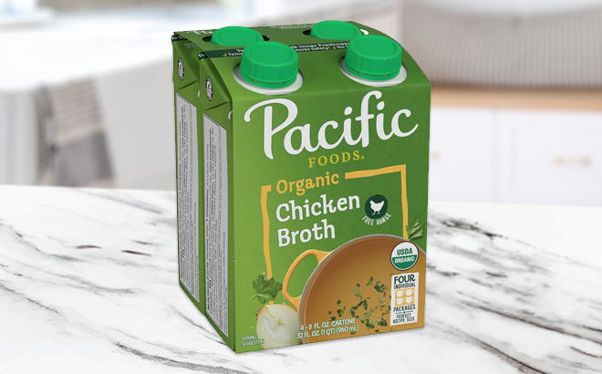 Pacific Foods Organic Free Range Chicken Broth on the Table