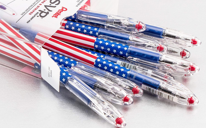 Pentel RSVP Flag Ball Point Pen 12 Pk