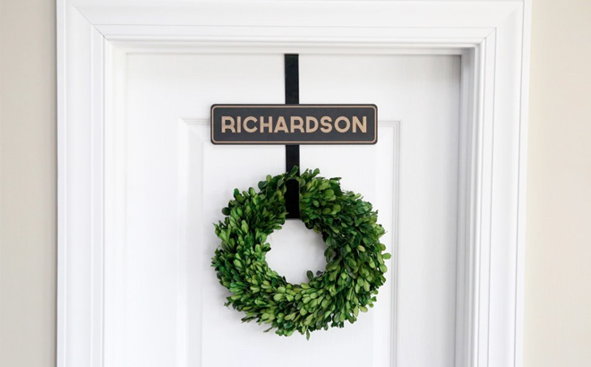 Personalized Door Wreath Holder With Surname