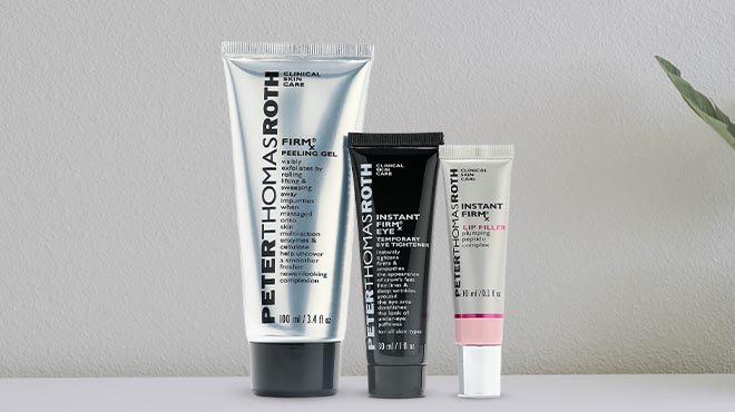 Peter Thomas Roth FIRMx Favorites 3 Piece Set on table 