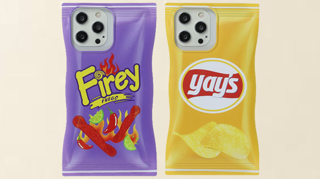 Phone Cases with Yays and Firey Fuego Snack Bags