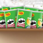 Pringles Potato Crisps Chips 12 Pack Sour Cream and Onion Cans Inside a Box