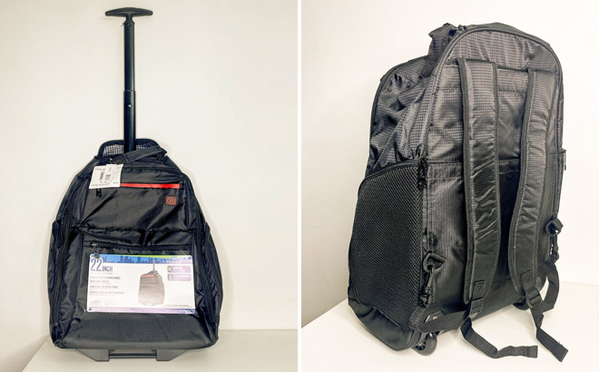 Protege 22 Inch Rolling Backpack Black