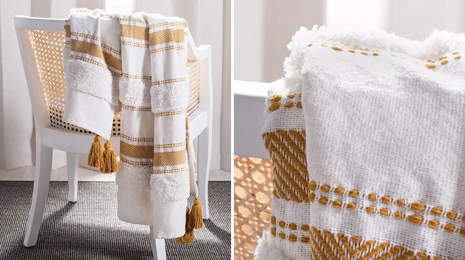 Safavieh Polli Throw on the Left and Closer Look at the Same Item on the Right