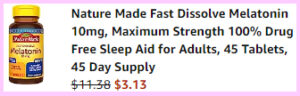 Screen Grab of the final price for Nature Made Melatonin