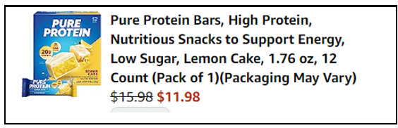 Screenshot Pure Protein Bars