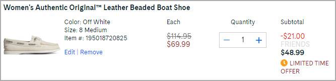 Sperry Womens Authentic Original leather Beaded Boat Shoe at Checkout