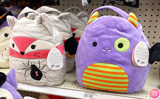 Squishmallows FiFi the Mummy and Blaze the Monster Halloween Trick or Treat Pails