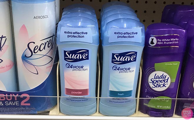 Suave Deodorant Stick in shelf