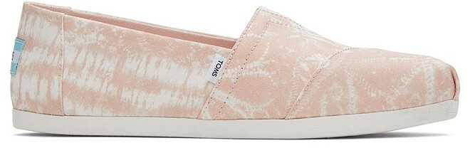 TOMS Womens Pink White Tie Dye Patchwork Alpargata Shoes