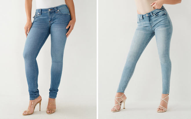 TRUE RELIGION STELLA LOW RISE SKINNY JEAN AND JENNIE MID RISE CURVY SKINNY JEAN