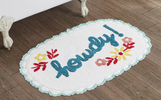 The Pioneer Woman Floral Howdy Cotton Oval Bath Rug