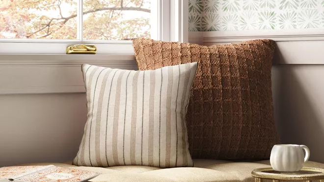 Threshold Striped Square Throw Pillow