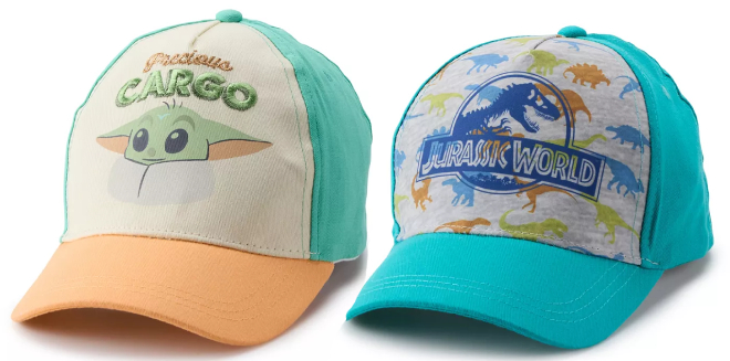 Toddler Grogu Precious Cargo Baseball Ca and Jurassic World Baseball Cap