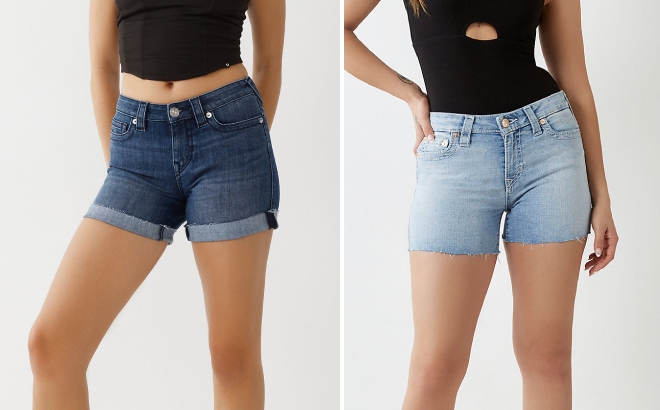 True Religion Womens Jayde Relaxed Shorts and Jayde Big T Shorts