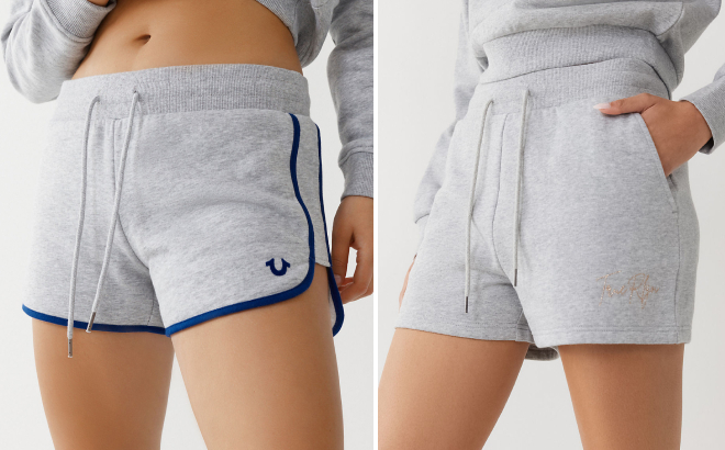 True Religion Womens Running Shorts and Logo Sweatshorts