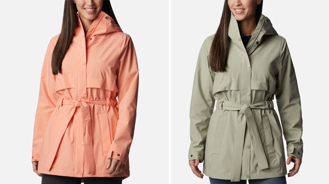 Two Colors of Columbia Womens Long Valley Rain Trench II