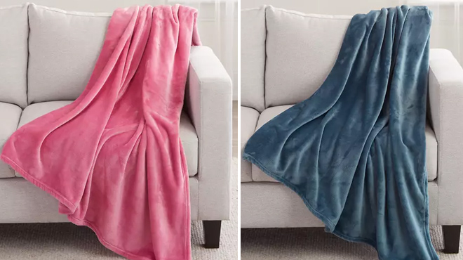 Two Colors of Solid Plush Blanket