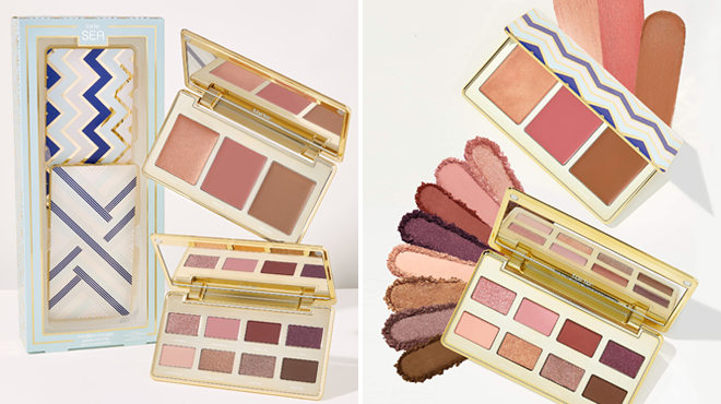 Two Images of Tarte Modern Mosaic Palette Wardrobe 2 Piece Eye Cream Cheek Palette