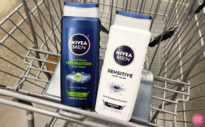 Two Nivea Men Body Wash in a Cart