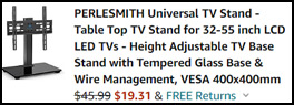 Universal TV Stand Order Summary