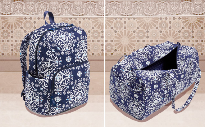Vera Bradley Cotton Essential Backpack and Cotton Xl Traveler Duffel Bag