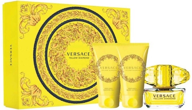Versace 3 Piece Yellow Diamond Eau De Toilette Shower Gel Body Lotion Set